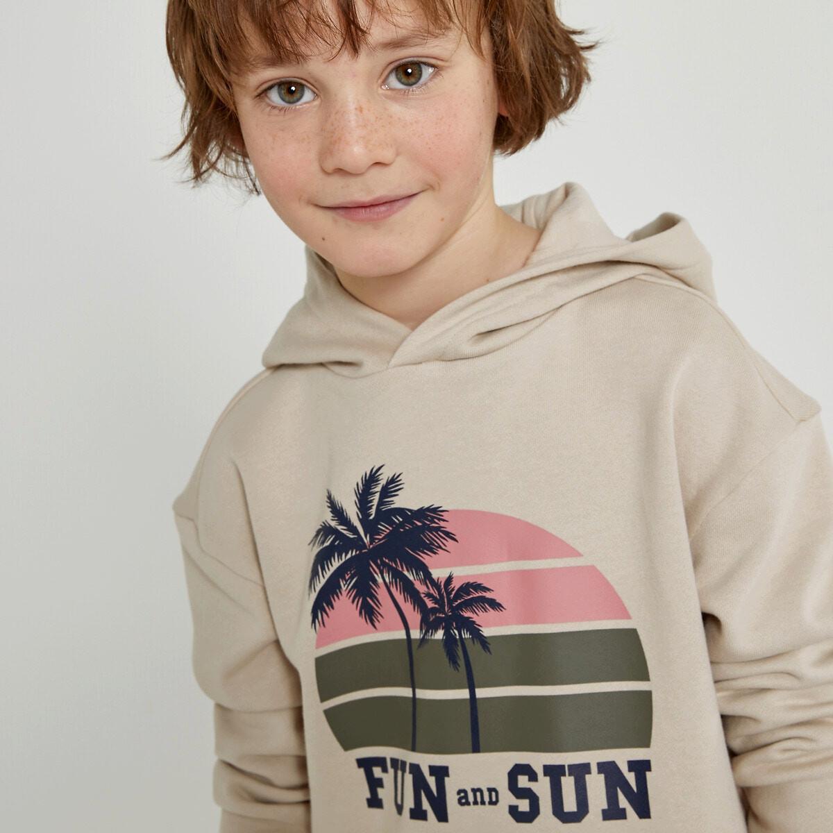 Kapuzensweatshirt Mit Palmenprint Jungen Beige 134/140 von La Redoute Collections