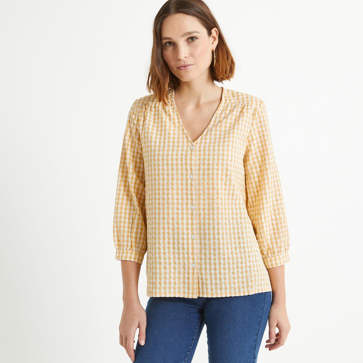 Karobluse Mit V-ausschnitt Und 3/4-ärmeln Damen  34 von La Redoute Collections