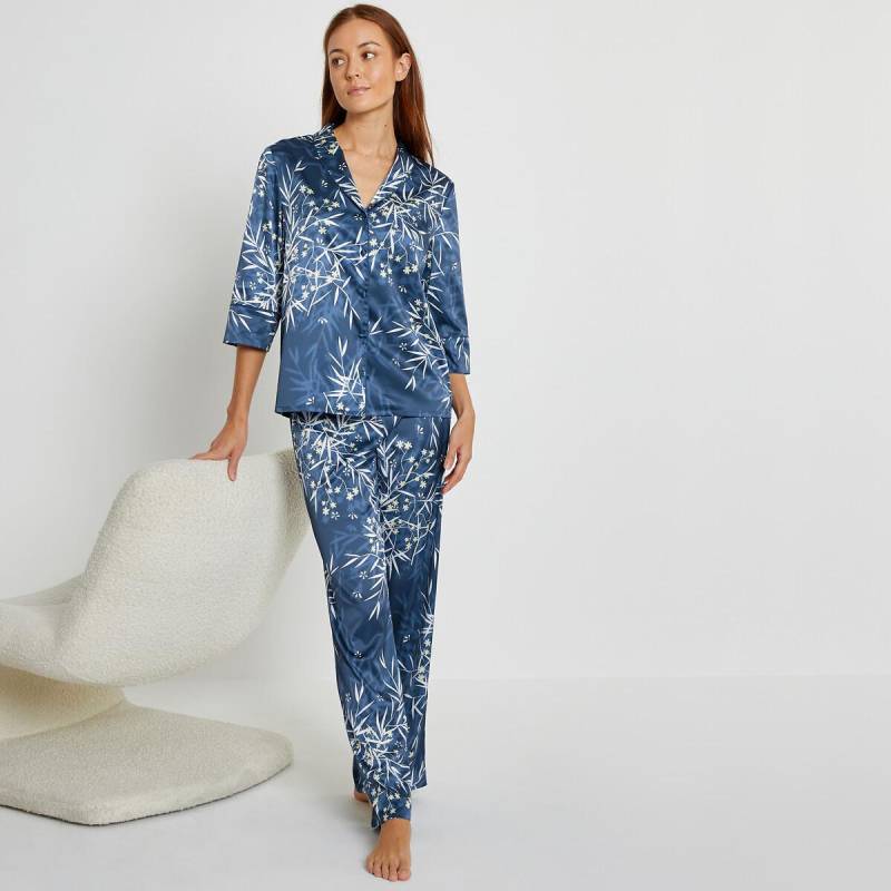 Klassischer Pyjama Aus Gemustertem Satin Damen Weiss Bedruckt 38 von La Redoute Collections