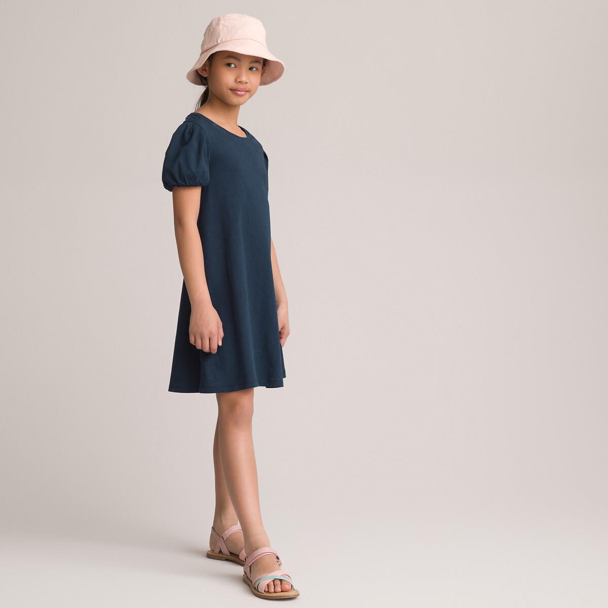 Kleid Mit Kurzen Puffärmeln Mädchen Blau 114 von La Redoute Collections