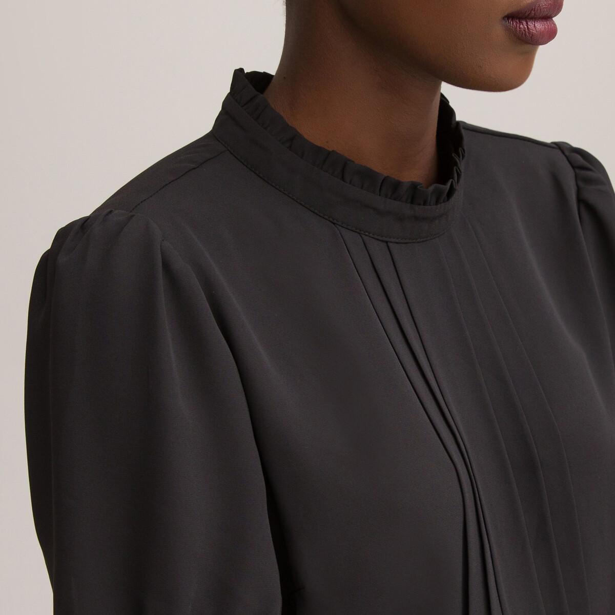 Kurzärmelige Bluse Mit Volantkragen Damen Schwarz 32 von La Redoute Collections