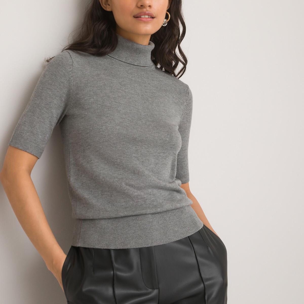 Kurzärmeliger Pullover Damen Grau L von La Redoute Collections