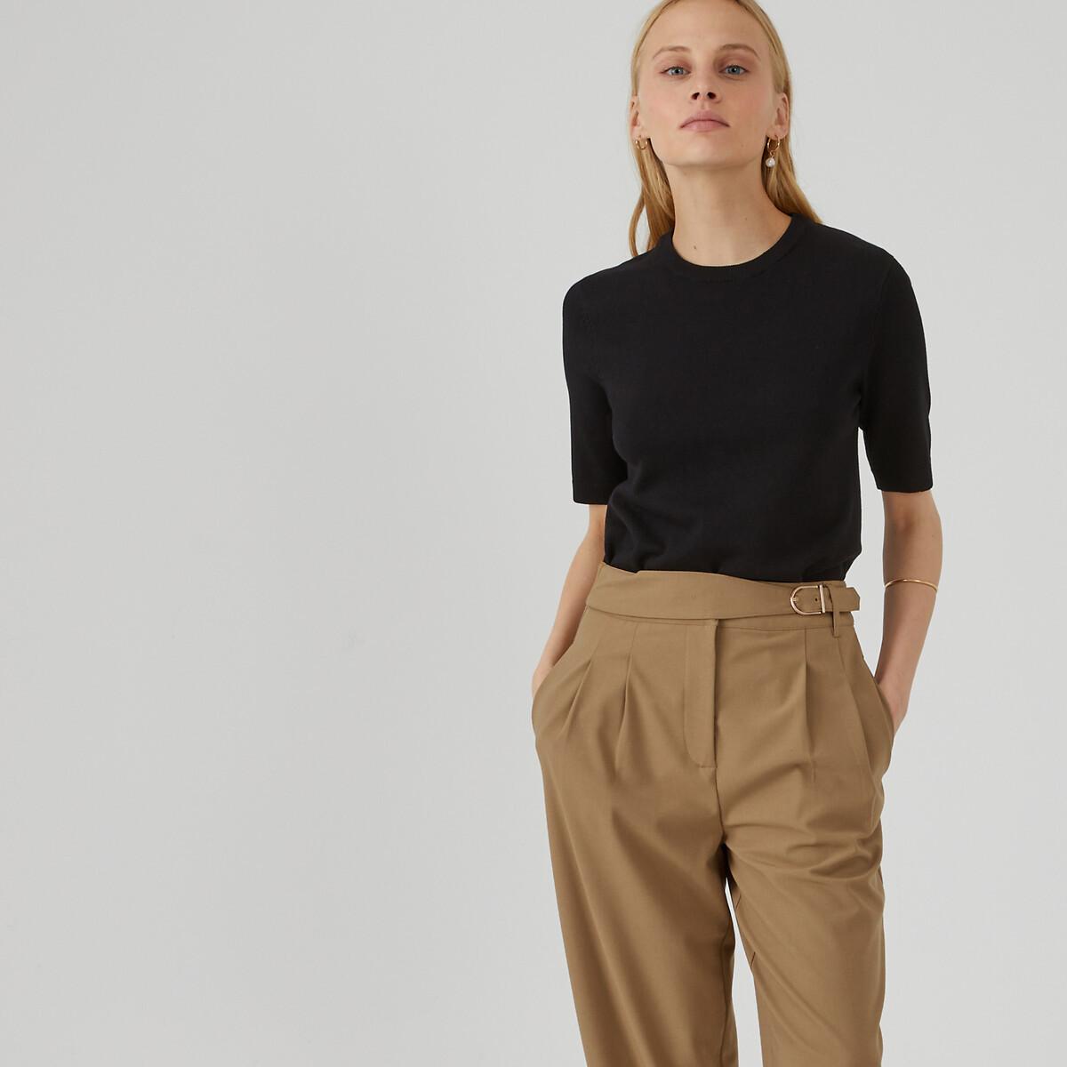 Kurzärmeliger Pullover Damen Schwarz XL von La Redoute Collections