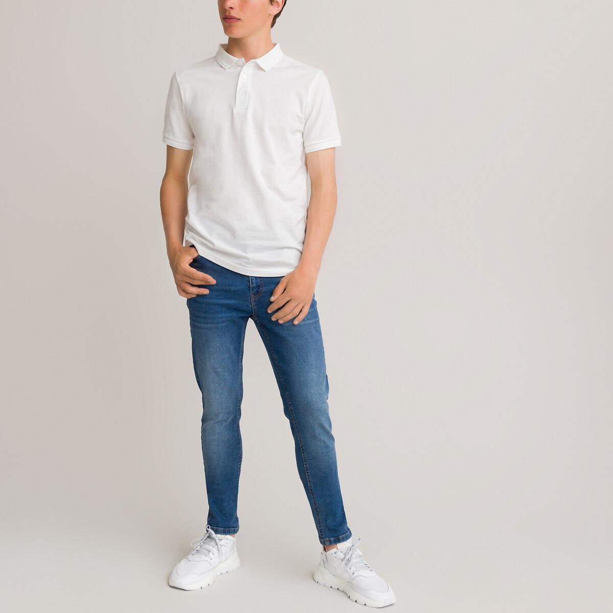 Kurzärmeliges Poloshirt Aus Pikee Jungen Weiss M von La Redoute Collections