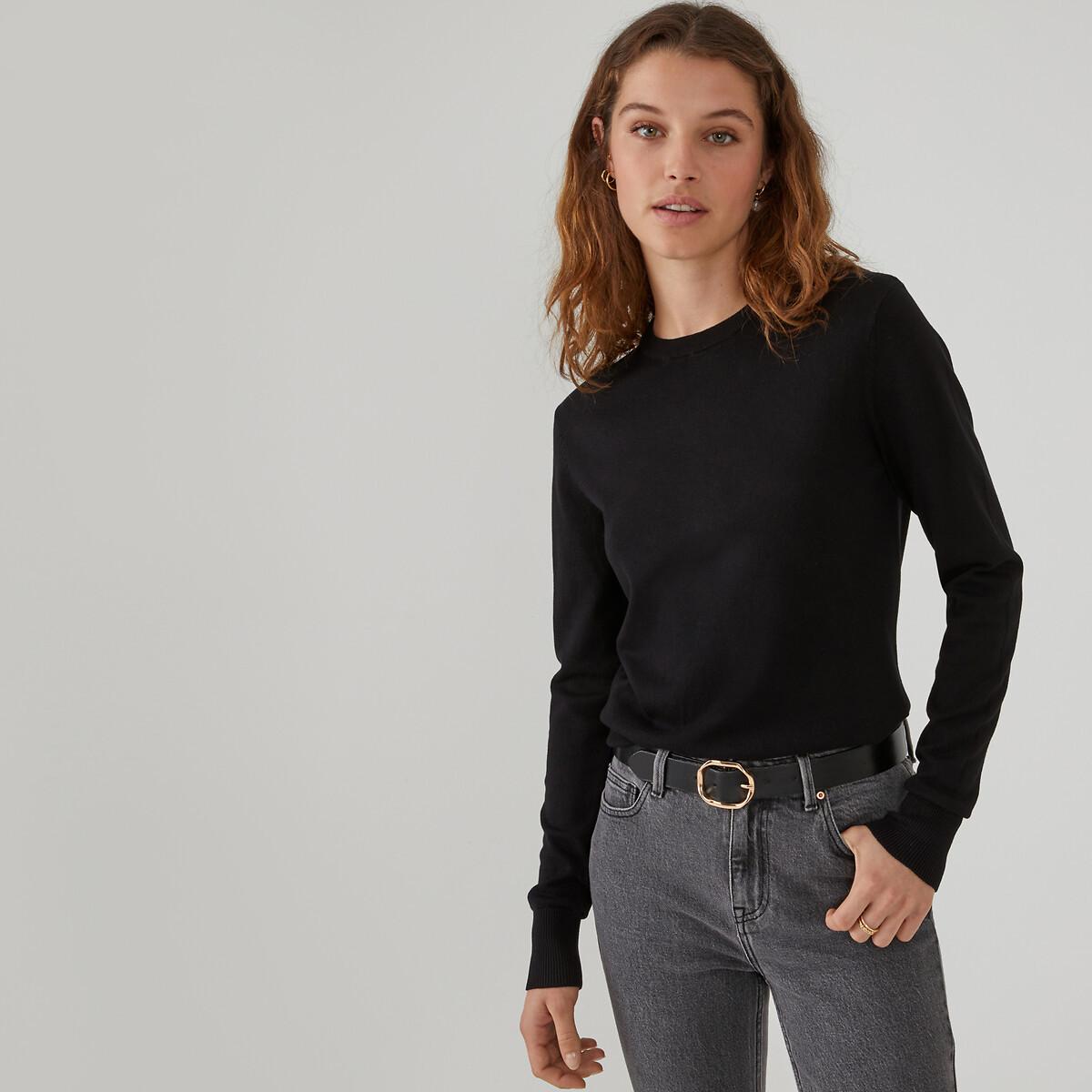 Langärmeliger Pullover Damen Schwarz S von La Redoute Collections