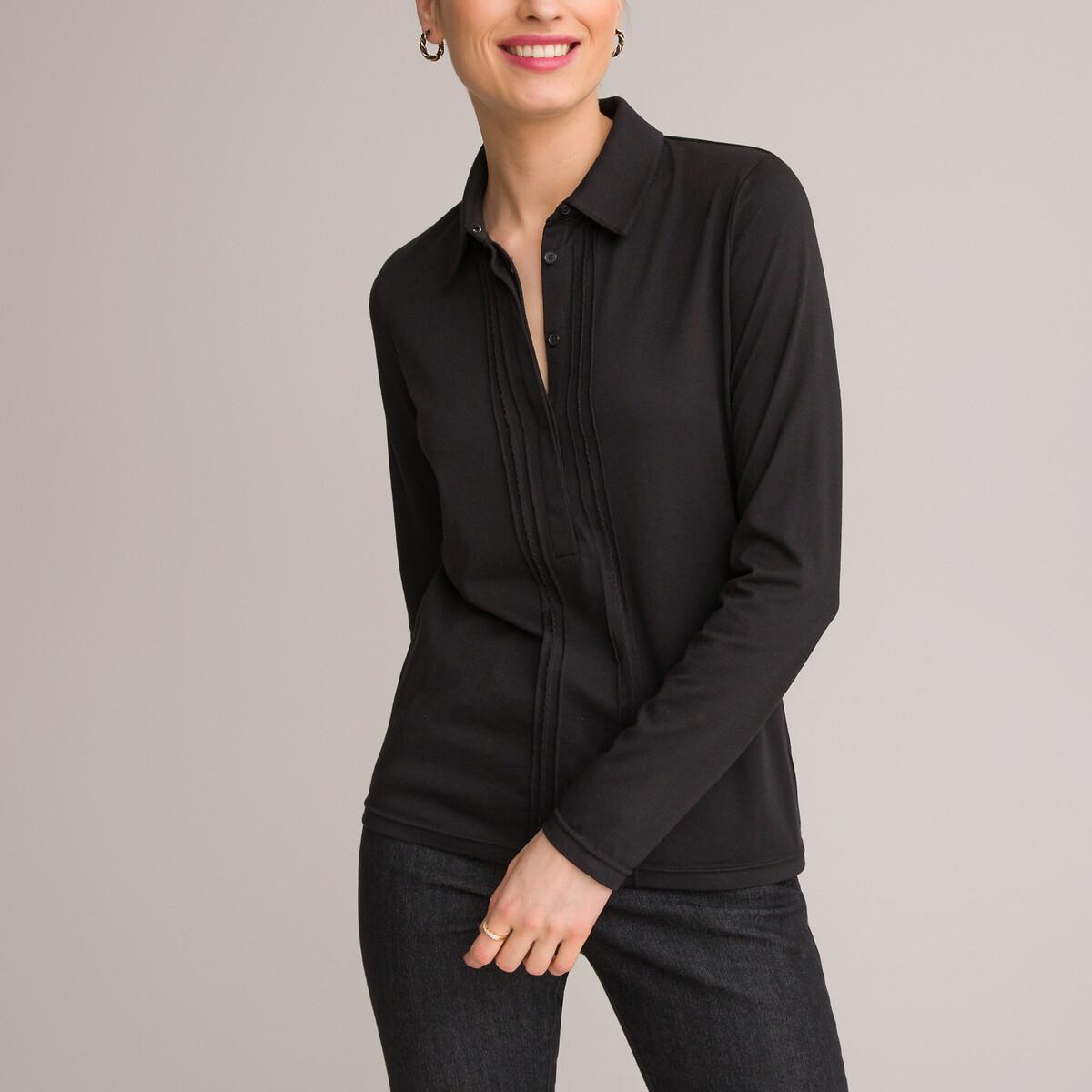 Langärmeliges Poloshirt Damen Schwarz 42 von La Redoute Collections