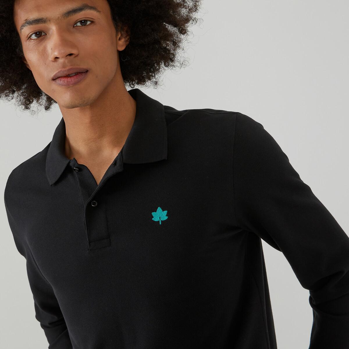 Langärmeliges Poloshirt Herren Schwarz 3XL von La Redoute Collections