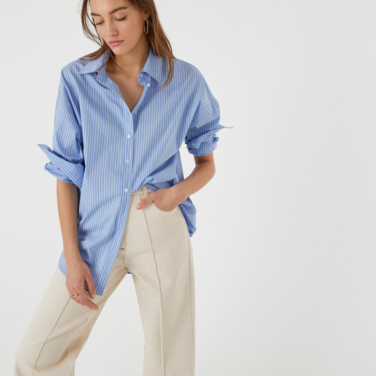 Langärmeliges Relaxed-fit Hemd Signature Mit Streifen Damen Blau 36 von La Redoute Collections