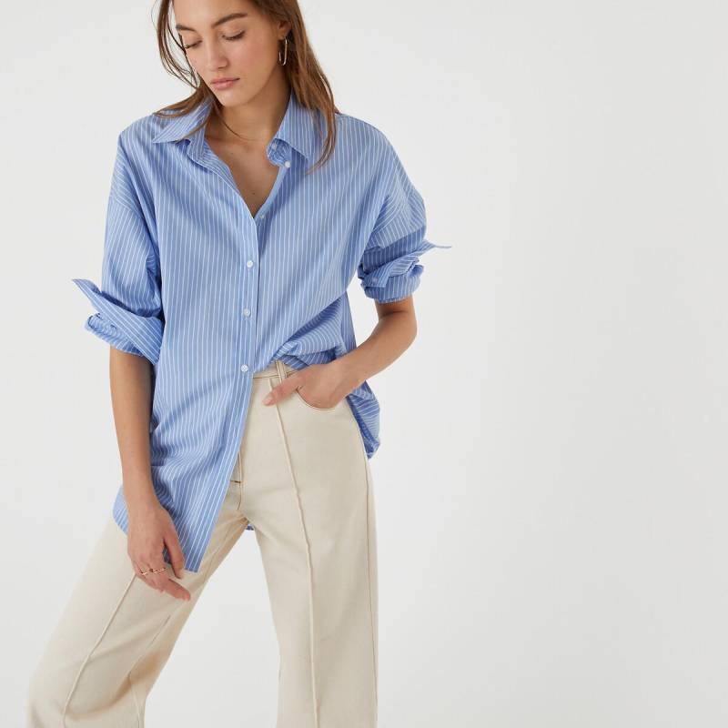 Langärmeliges Relaxed-fit Hemd Signature Mit Streifen Damen Blau 36 von La Redoute Collections