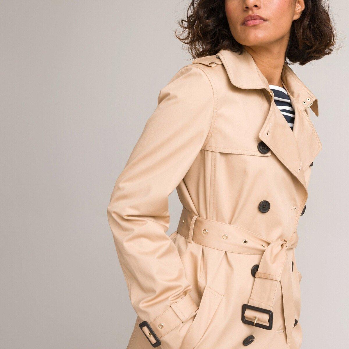 Langer Trenchcoat Mit Knopfverschluss Damen Beige 34 von La Redoute Collections