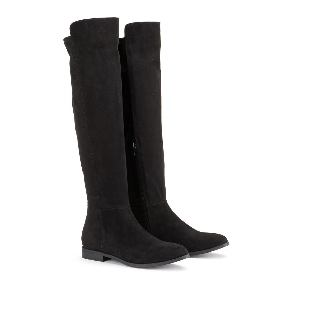 Langschaftstiefel Aus Stretch Damen Schwarz 36 von La Redoute Collections