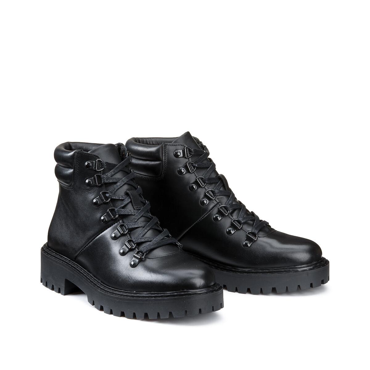 Leder-schnürstiefel Im Trekking-stil Damen Schwarz 39 von La Redoute Collections