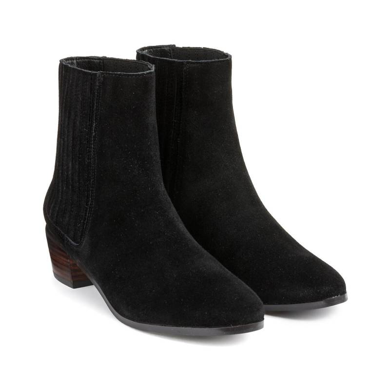 Western-boots Aus Veloursleder Damen Schwarz 36 von La Redoute Collections