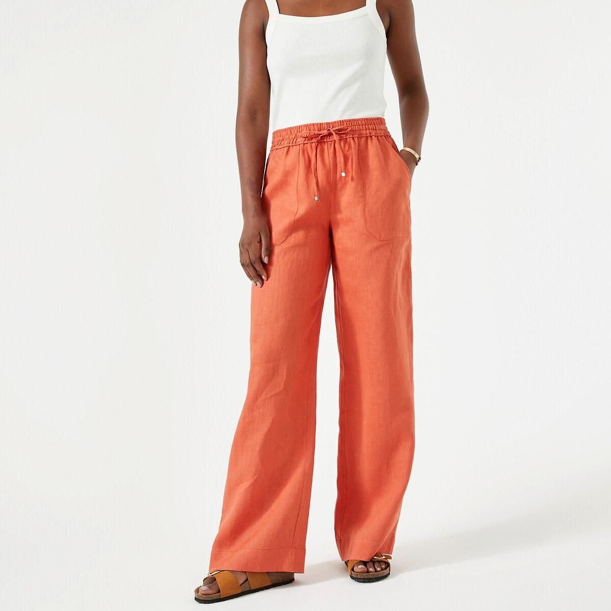 Leinenhose Damen Orange 52 von La Redoute Collections