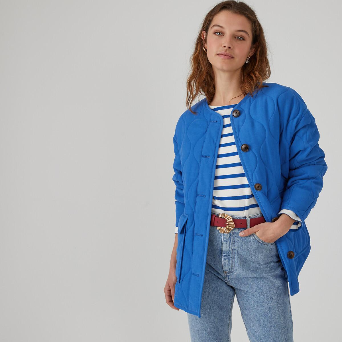 Light-steppjacke Mit Knopfleiste Damen Blau M von La Redoute Collections