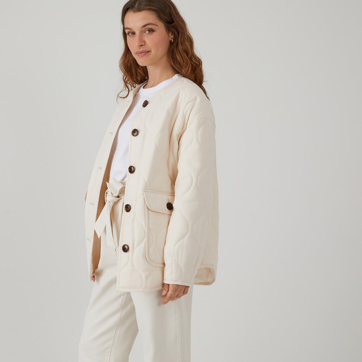 Light-steppjacke Mit Knopfleiste Damen Weiss L von La Redoute Collections