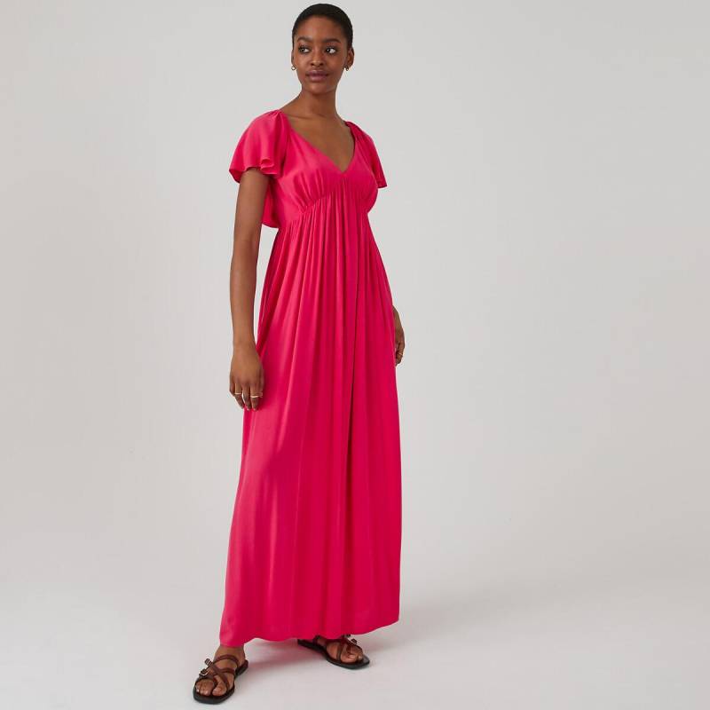 Maxikleid Mit Kurzen Volantärmeln Damen Rosa 32 von La Redoute Collections