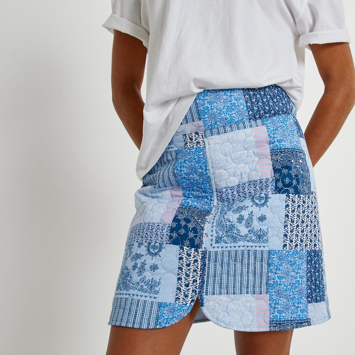 Minirock Mit Patchwork-print Damen Blau 32 von La Redoute Collections