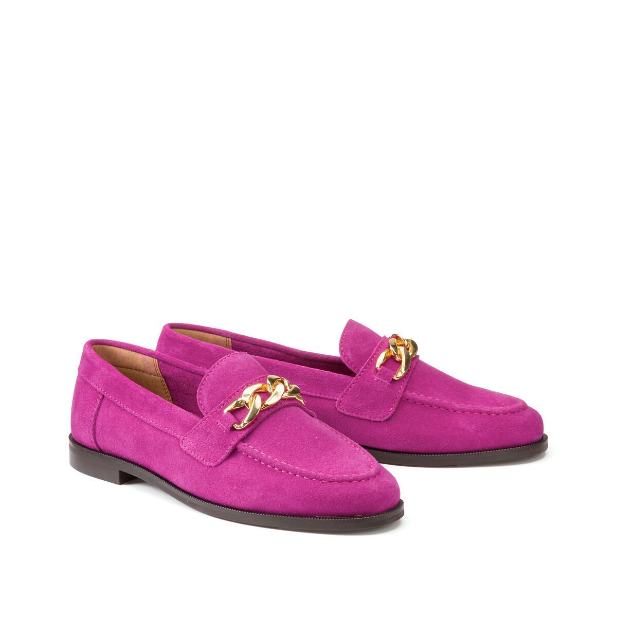 Mokassins Aus Veloursleder Mit Zierkette Damen Rosa 38 von La Redoute Collections