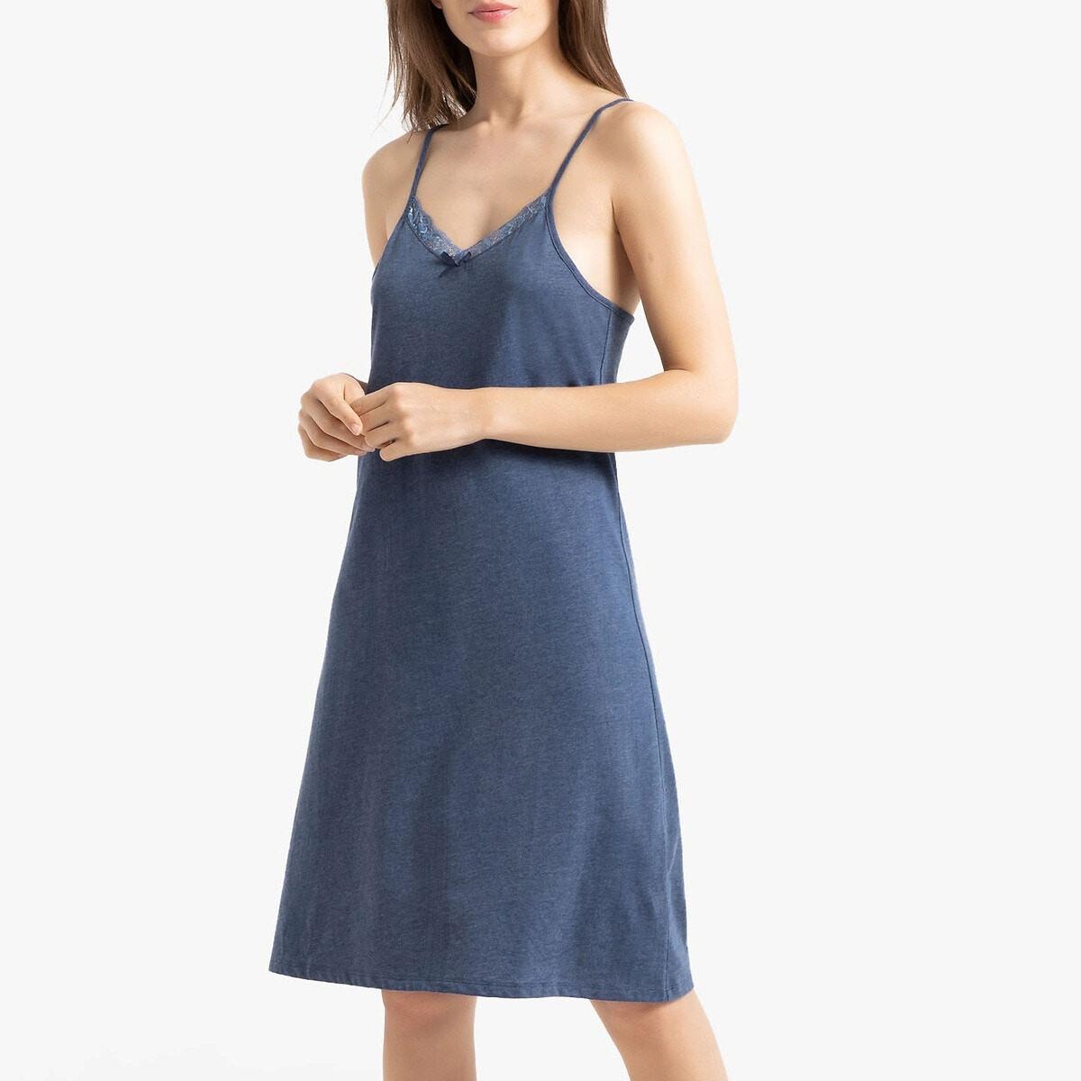 Nachthemd Mit Schmalen Damen Blau 46 von La Redoute Collections