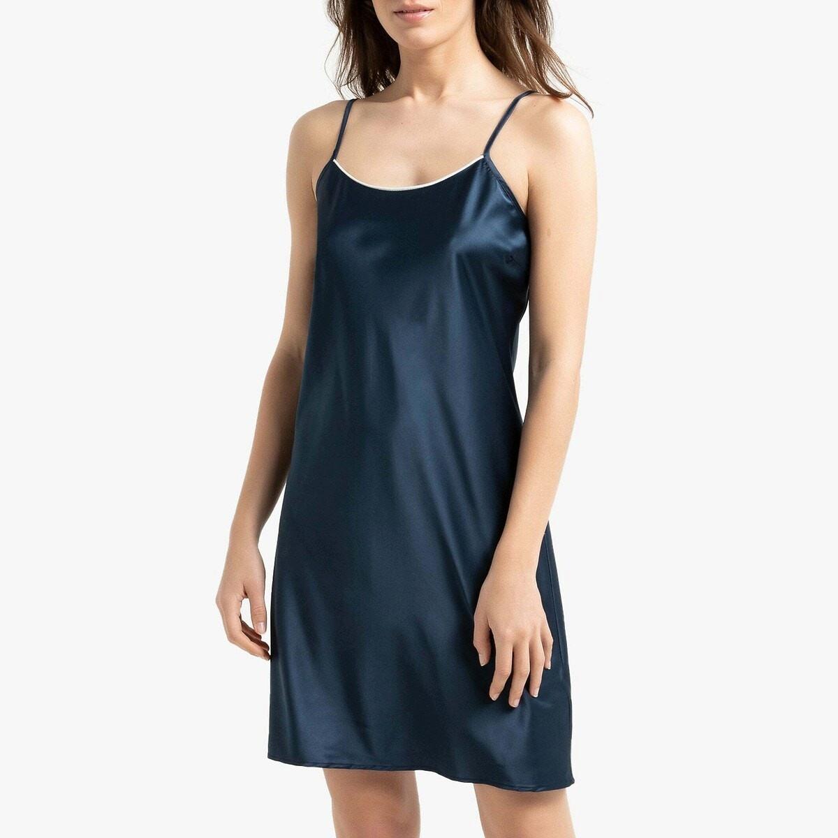 Nachthemd Mit Schmalen Trägern Damen Blau 32 von La Redoute Collections