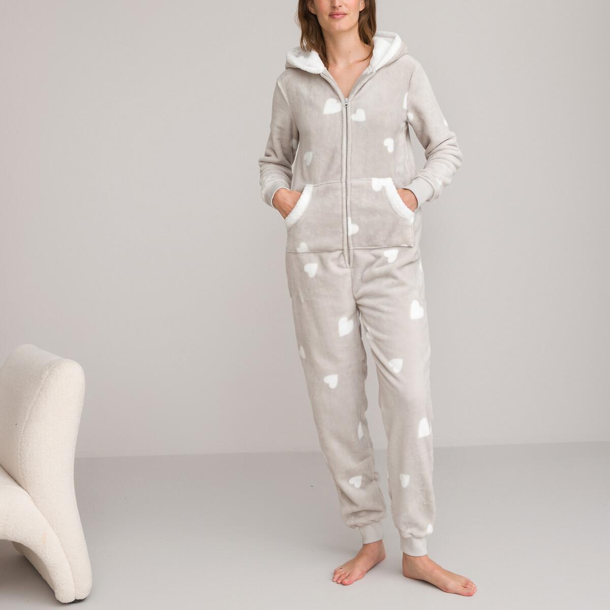 Onesie Aus Fleece Damen Violett 38 von La Redoute Collections