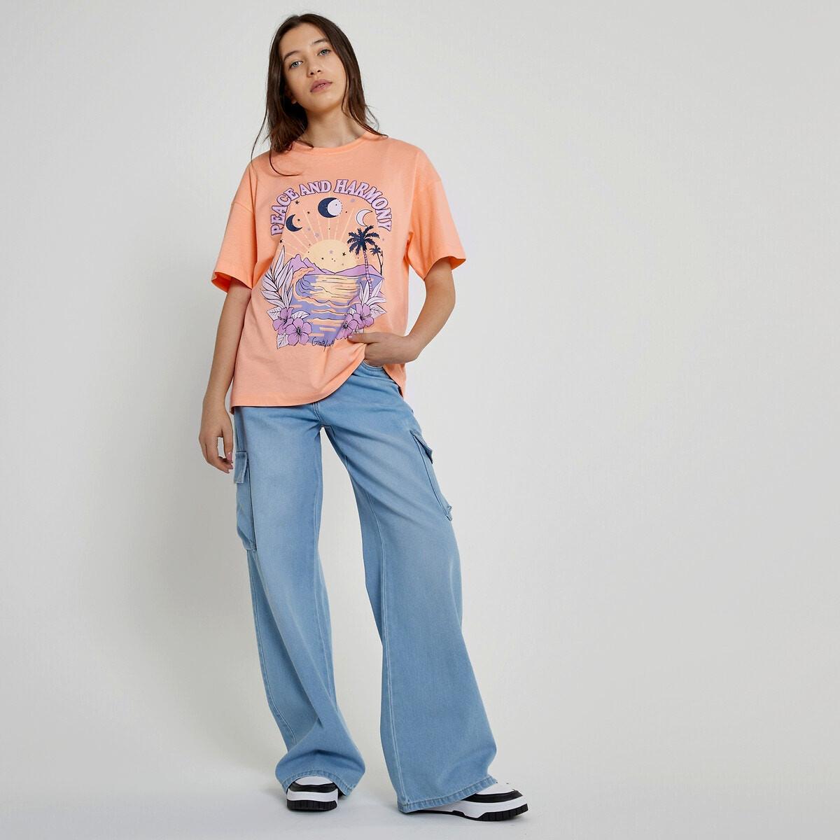 Oversized T-shirt Mit Kurzen Ärmeln Mädchen Orange XXXS von La Redoute Collections