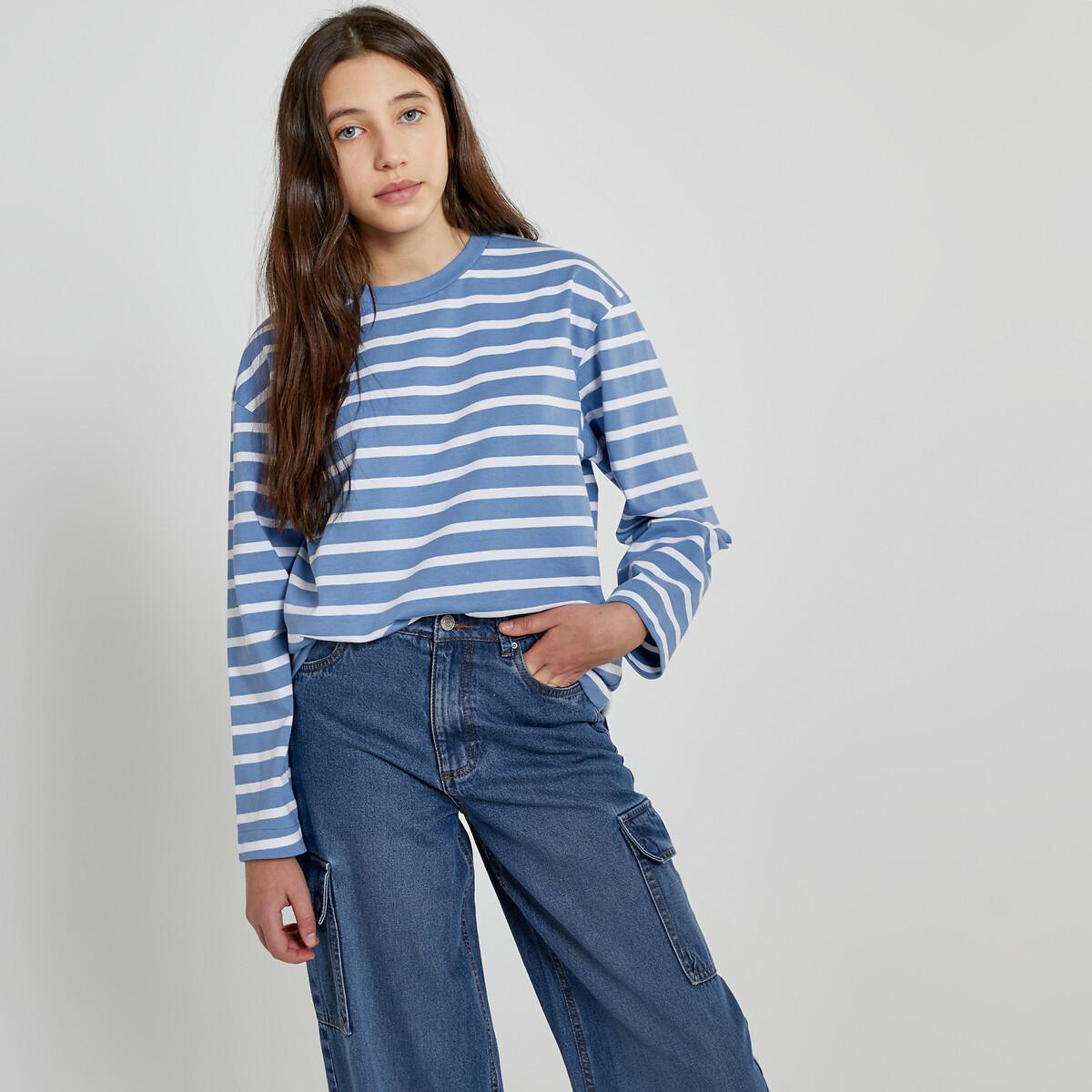 Oversized-shirt Mit Ringelstreifen Mädchen Blau XS von La Redoute Collections