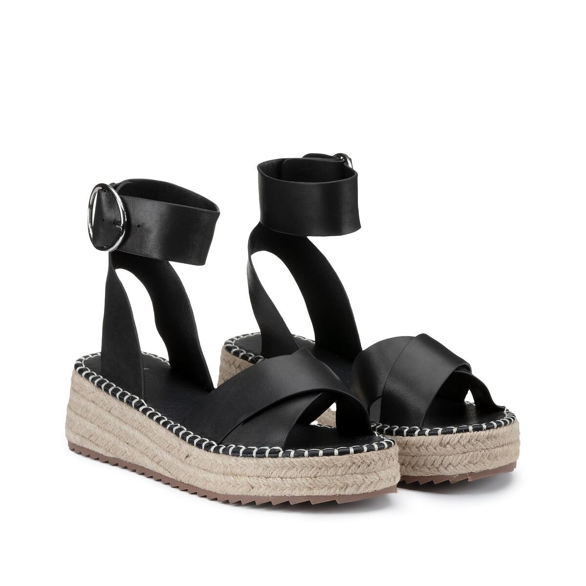 Plateau-sandalen Damen Schwarz 40 von La Redoute Collections