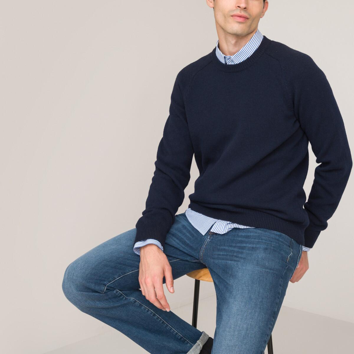 Pullover Aus 100% Lambswool Herren Blau M von La Redoute Collections