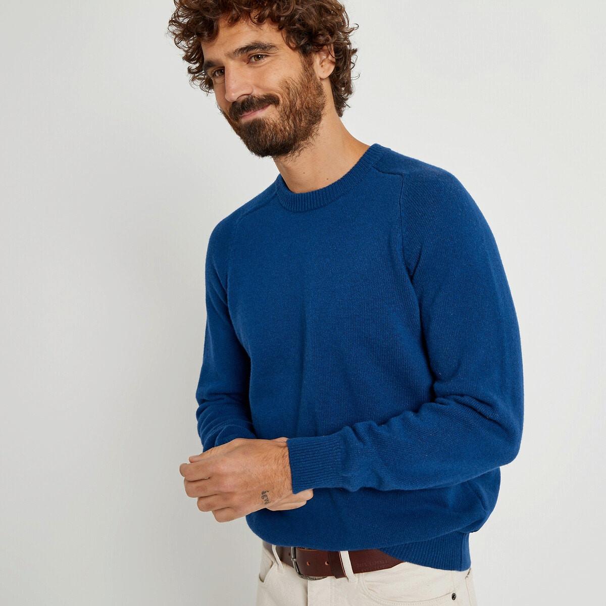 Pullover Aus 100% Lambswool Herren Blau M von La Redoute Collections