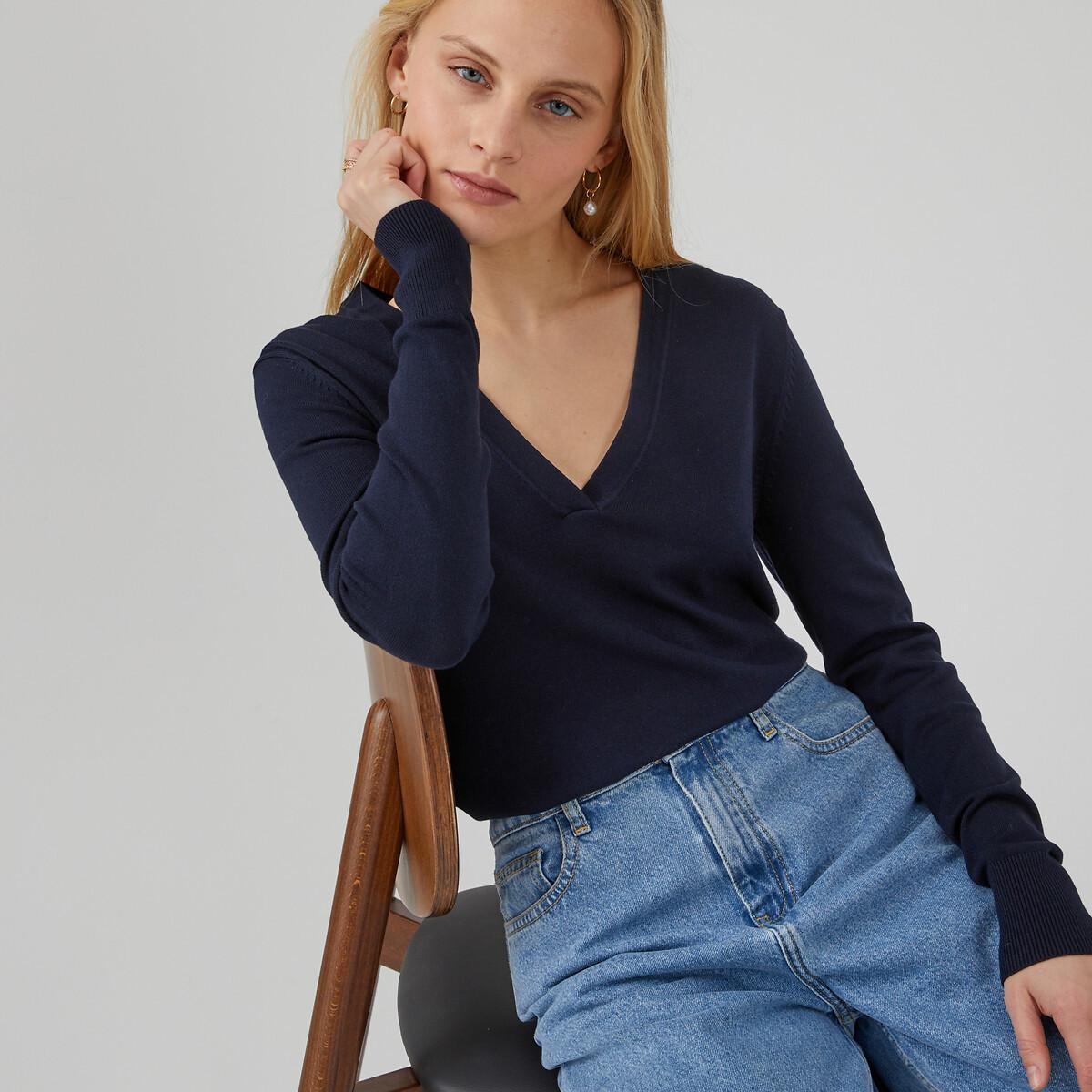 Pullover Mit V-ausschnitt Damen Blau M von La Redoute Collections