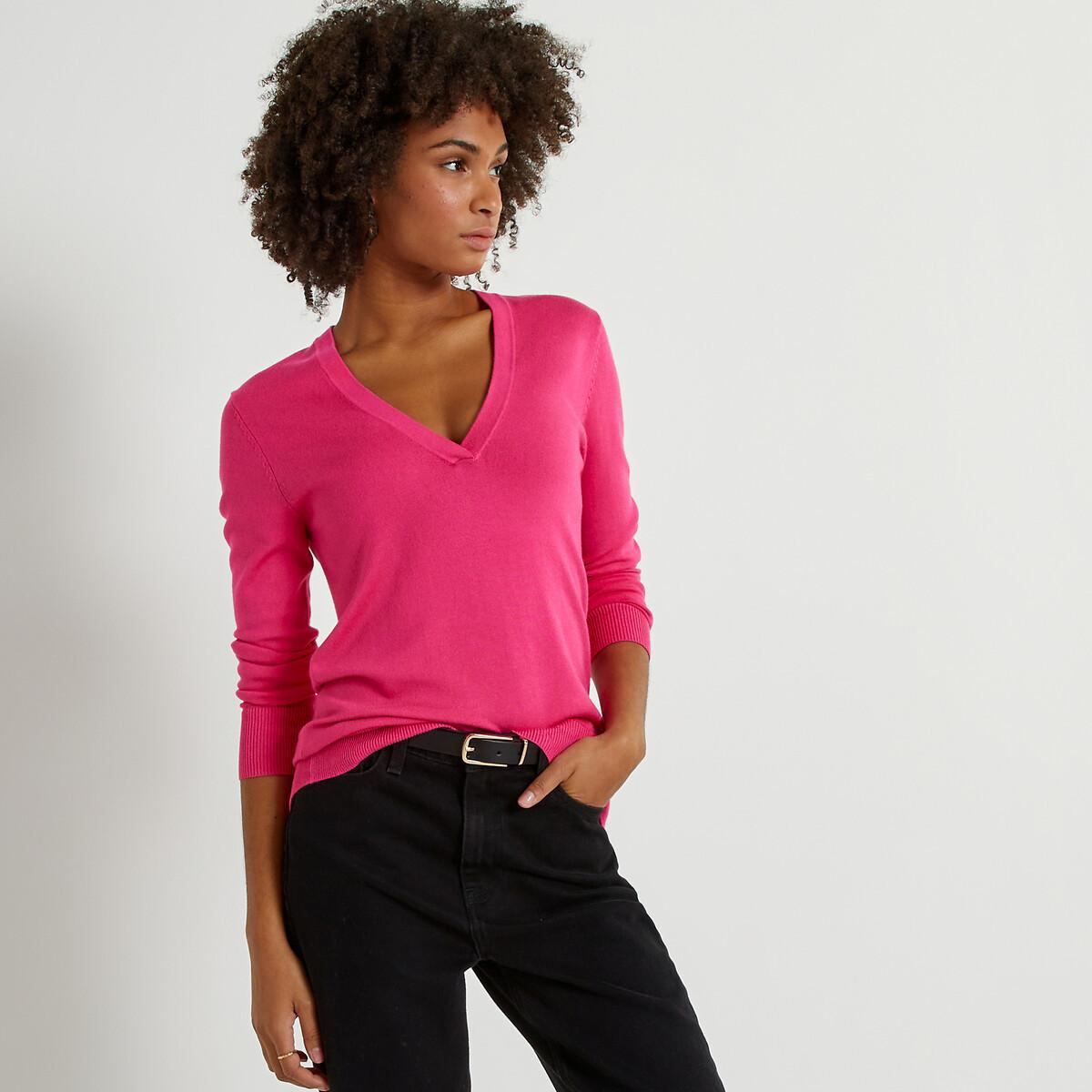 Pullover Mit V-ausschnitt Damen Rosa S von La Redoute Collections