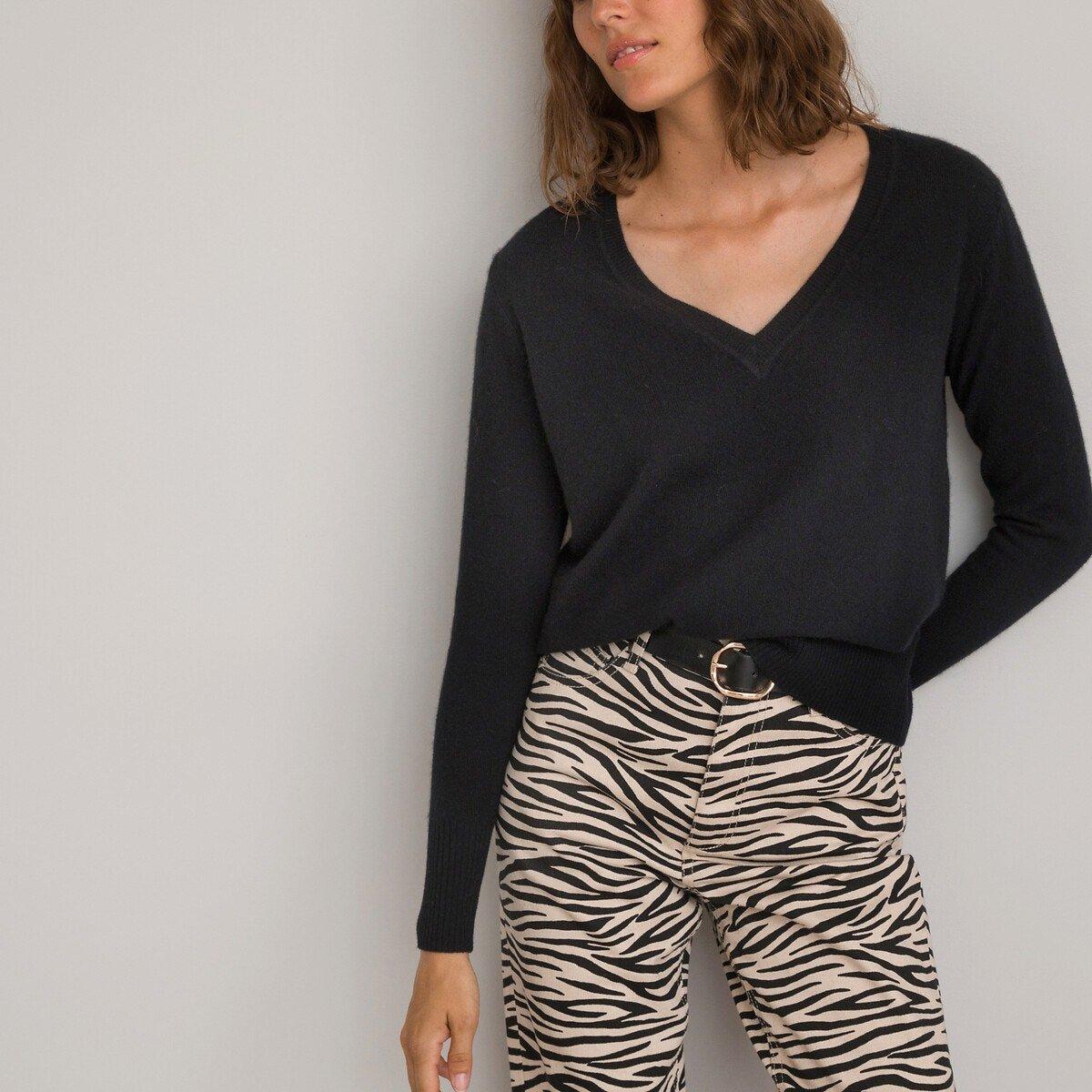 Pullover Mit V-ausschnitt Damen Schwarz XL von La Redoute Collections