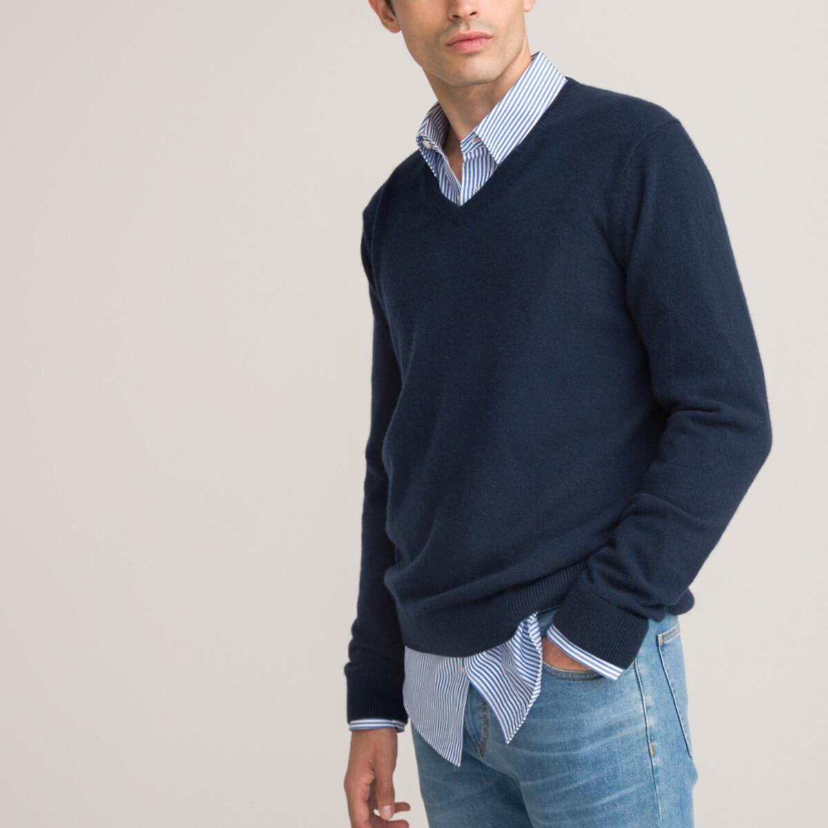 V-pullover Aus Kaschmir Herren Blau L von La Redoute Collections