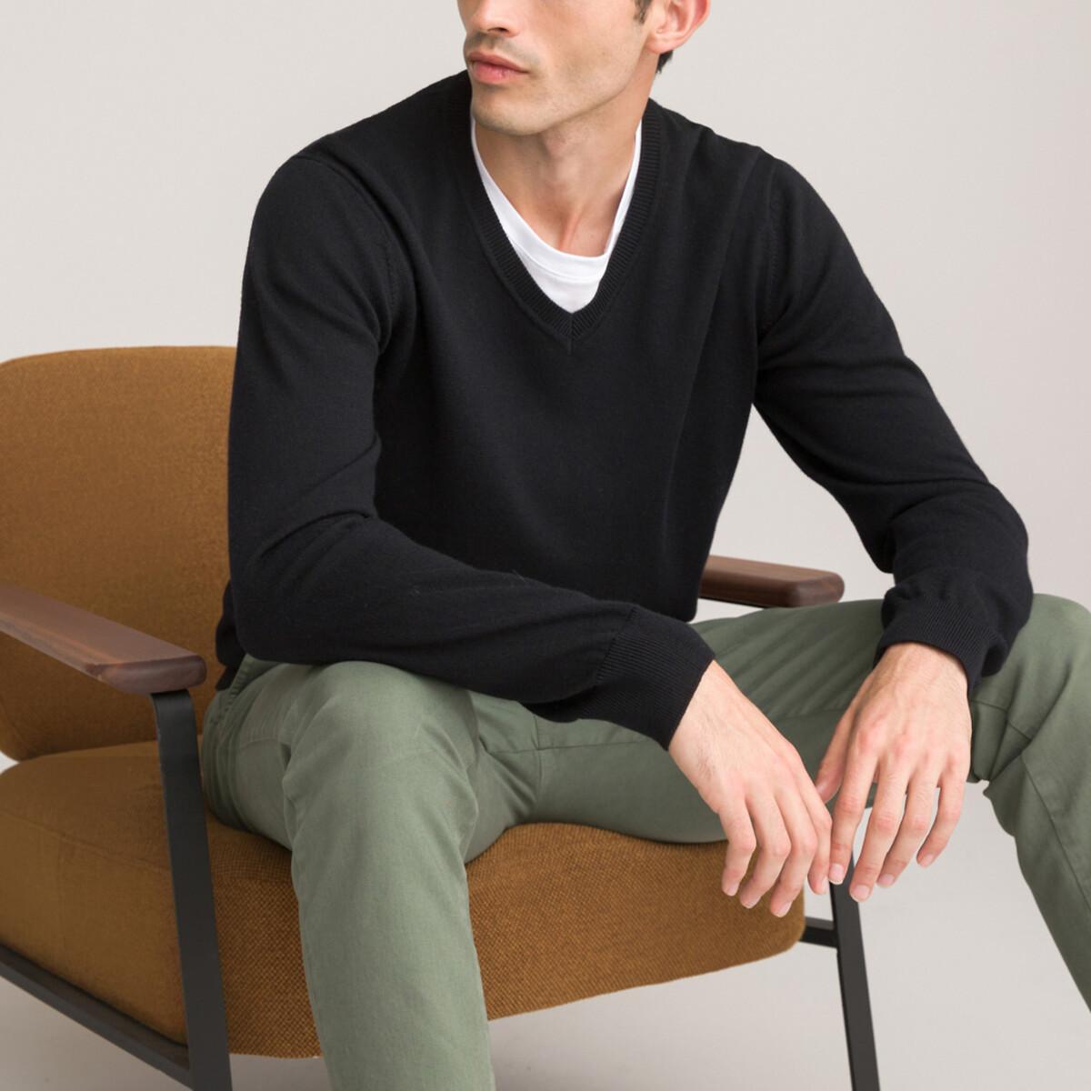 Pullover Mit V-ausschnitt Herren Schwarz L von La Redoute Collections