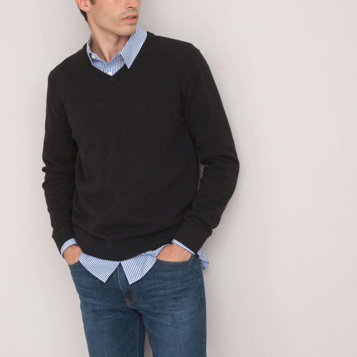 V-pullover Aus Kaschmir Herren Schwarz M von La Redoute Collections