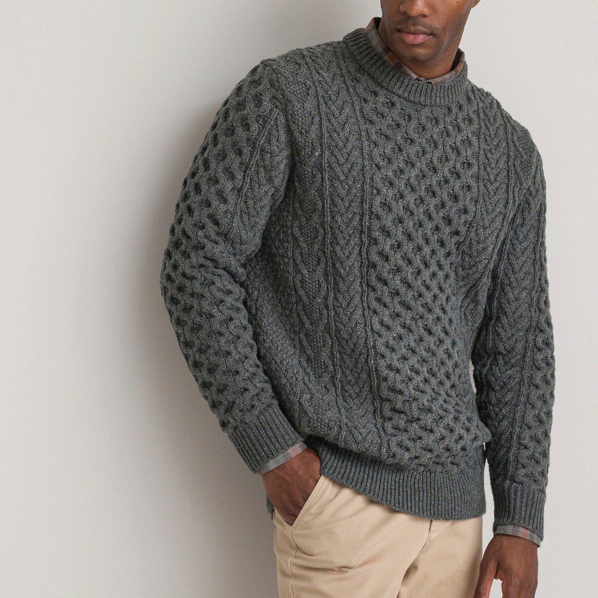 Pullover Mit Zopfmuster Herren Grau M von La Redoute Collections