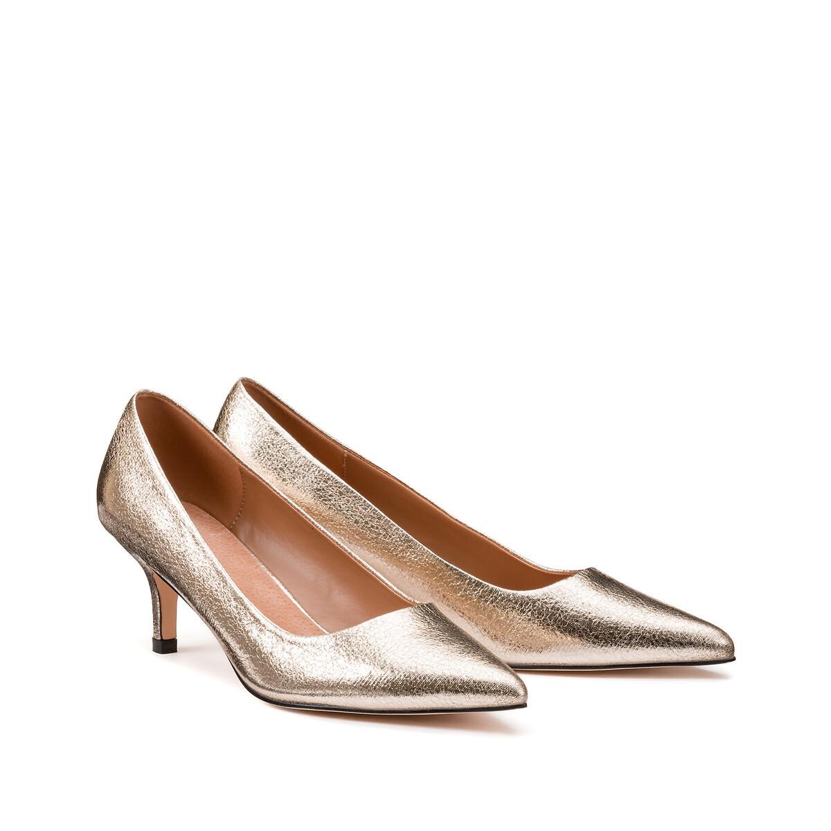 Pumps Mit Pfenning-absatz Damen Gold 44 von La Redoute Collections