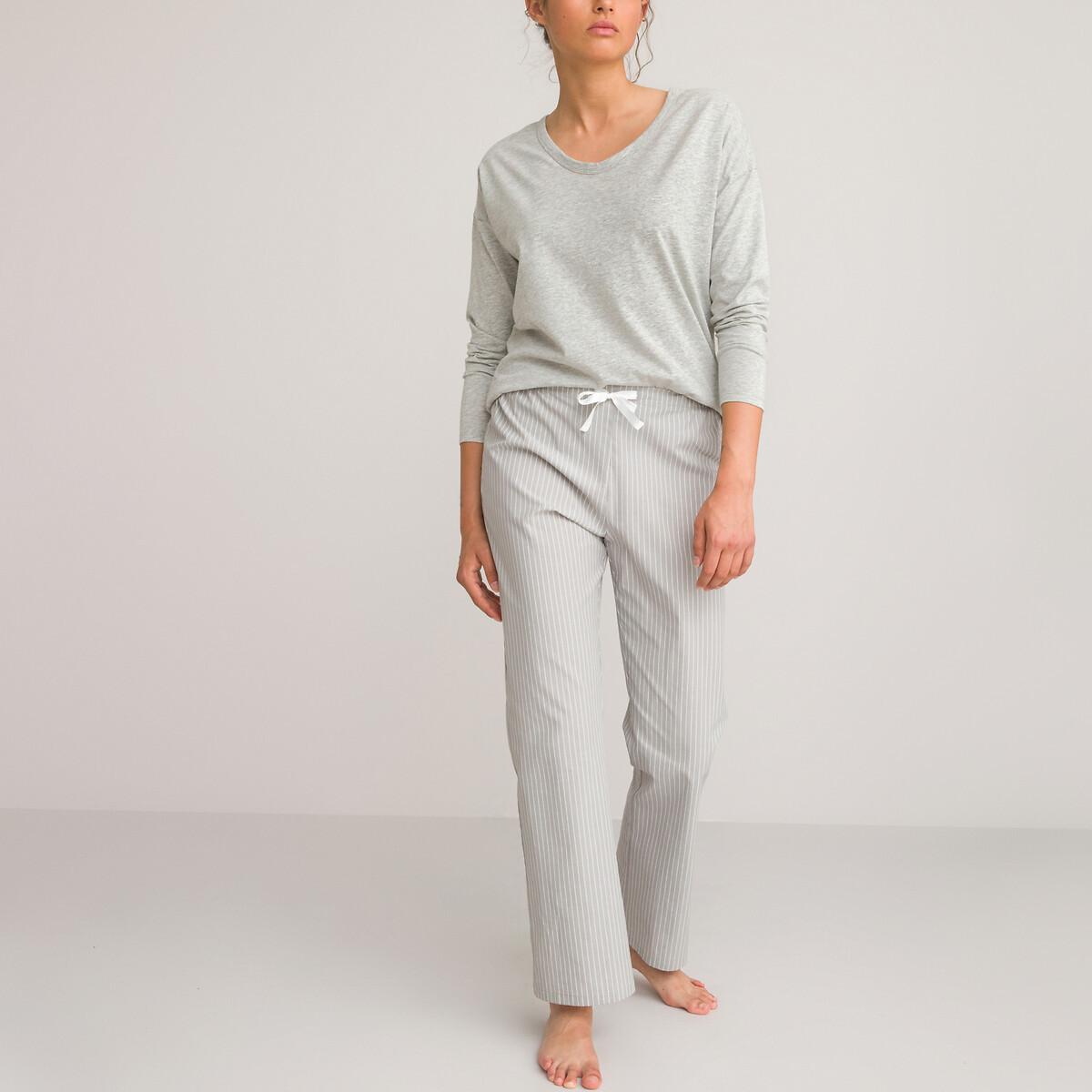 Pyjama Aus Baumwolle Damen Grau 48 von La Redoute Collections