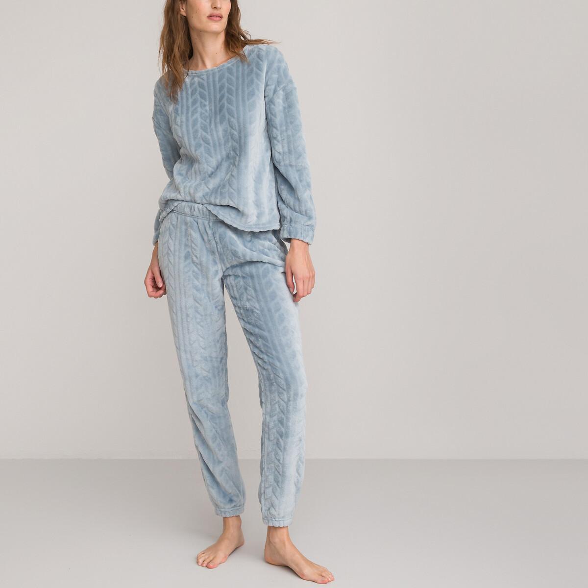 Pyjama Aus Fleece Damen Blau 38 von La Redoute Collections