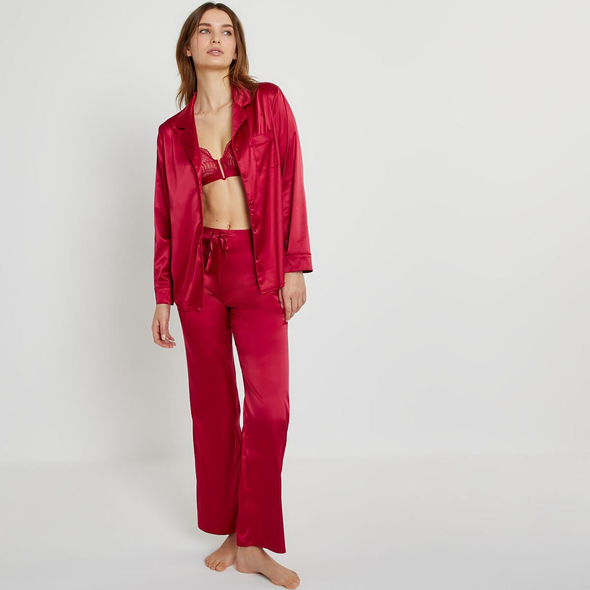 Pyjama Aus Satin Damen Rot 34 von La Redoute Collections