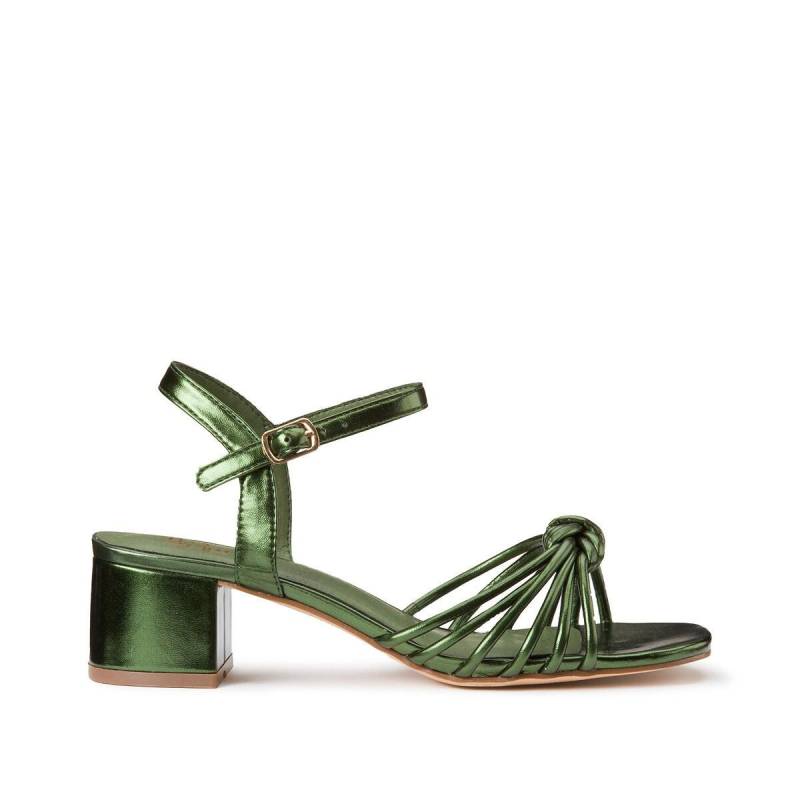 Riemen-sandaletten In Metallic-optik Damen Grün 41 von La Redoute Collections