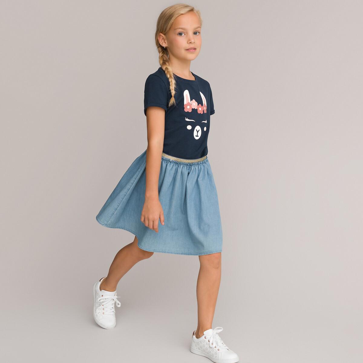 Rock Aus Light-denim Mädchen Blau 114 von La Redoute Collections