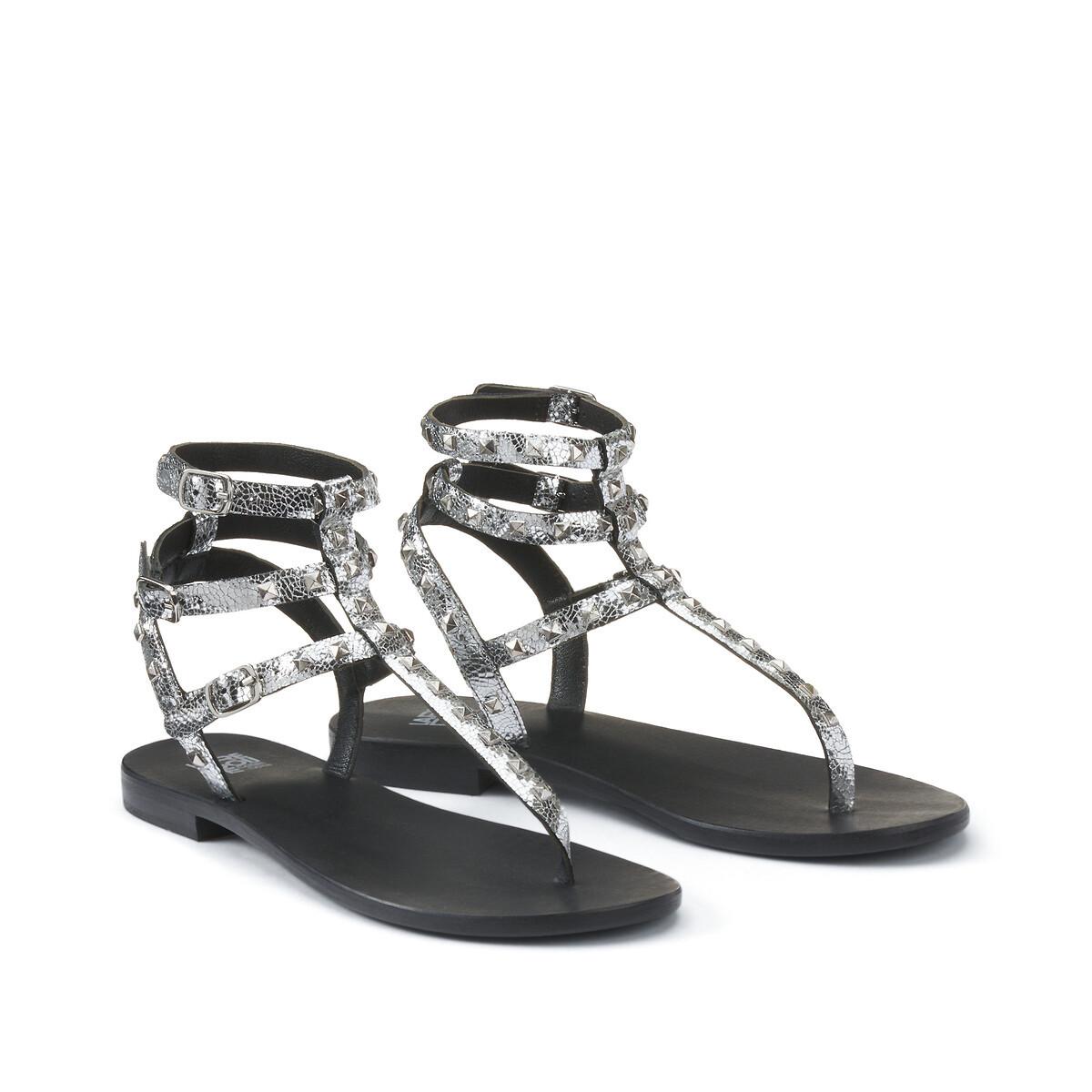 Römersandalen Aus Leder Damen Grau 40 von La Redoute Collections