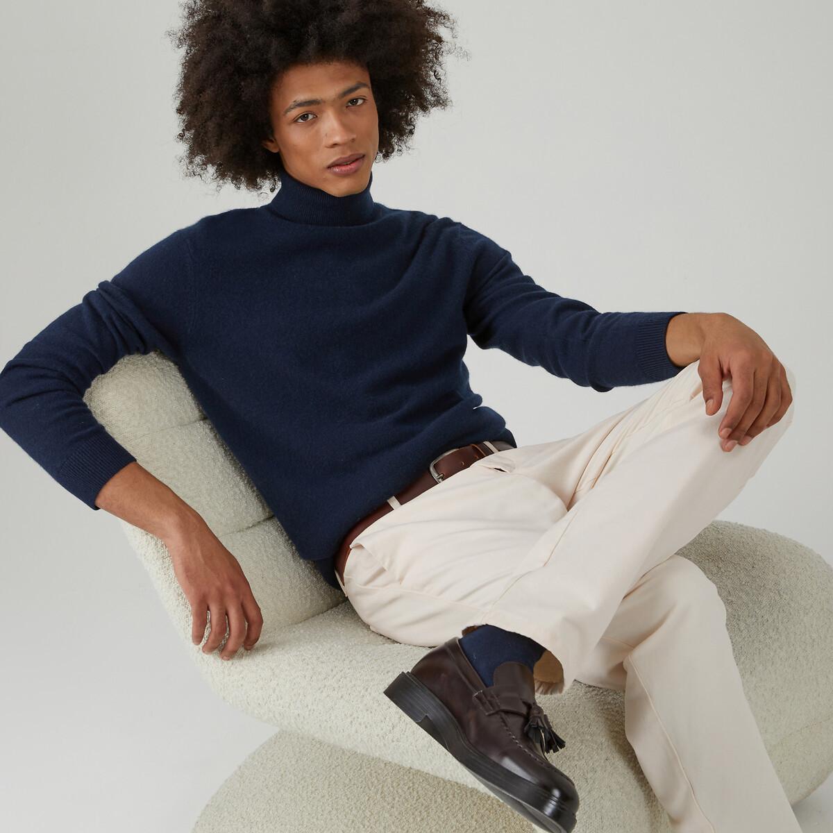 Rollkragenpullover Aus Kaschmir Herren Blau M von La Redoute Collections