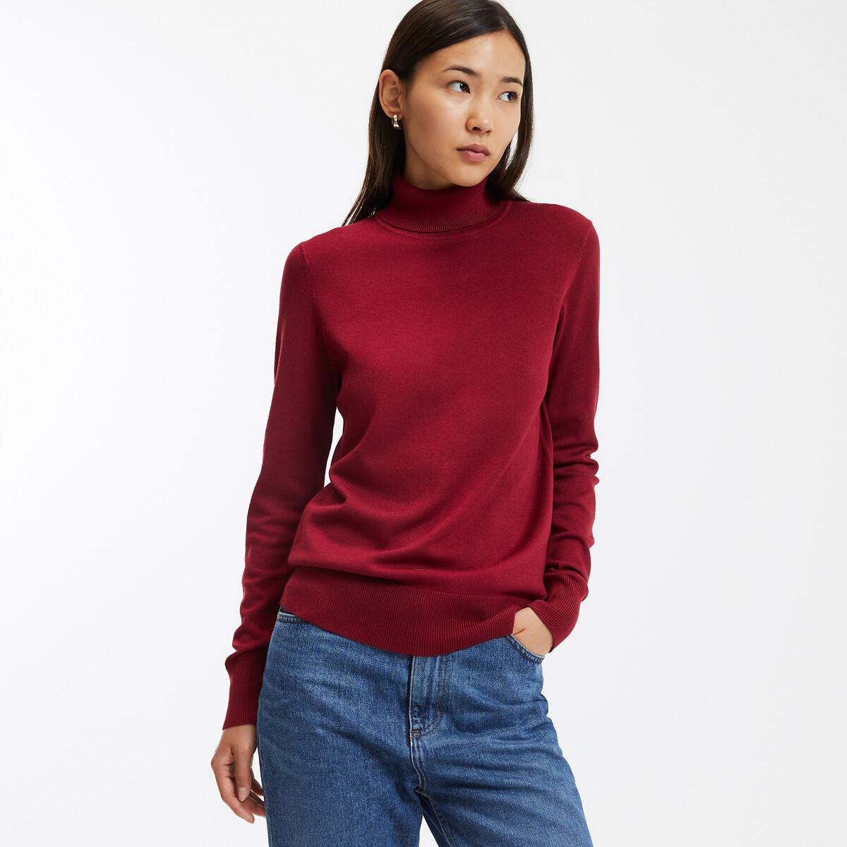 Rollkragenpullover Damen Rot XL von La Redoute Collections