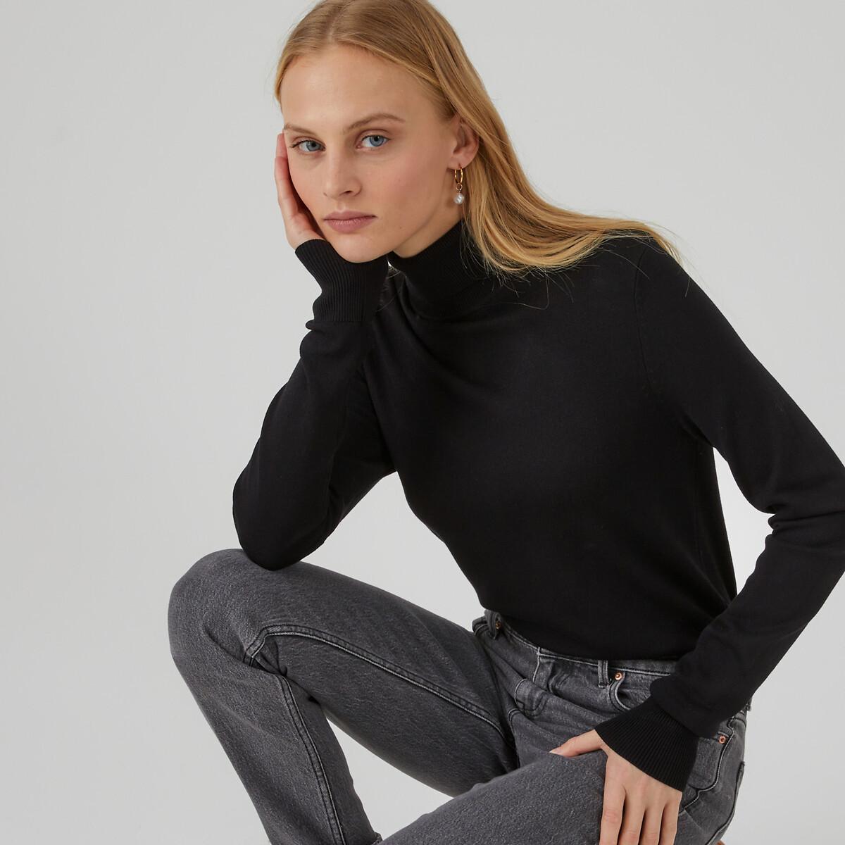 Rollkragenpullover Damen Schwarz L von La Redoute Collections