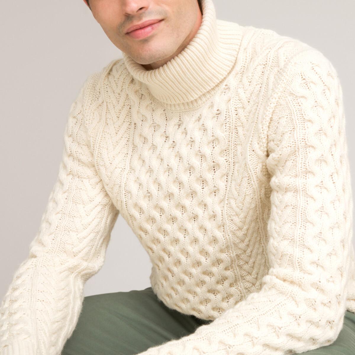 Rollkragenpullover Mit Zopfmuster Herren Beige XL von La Redoute Collections