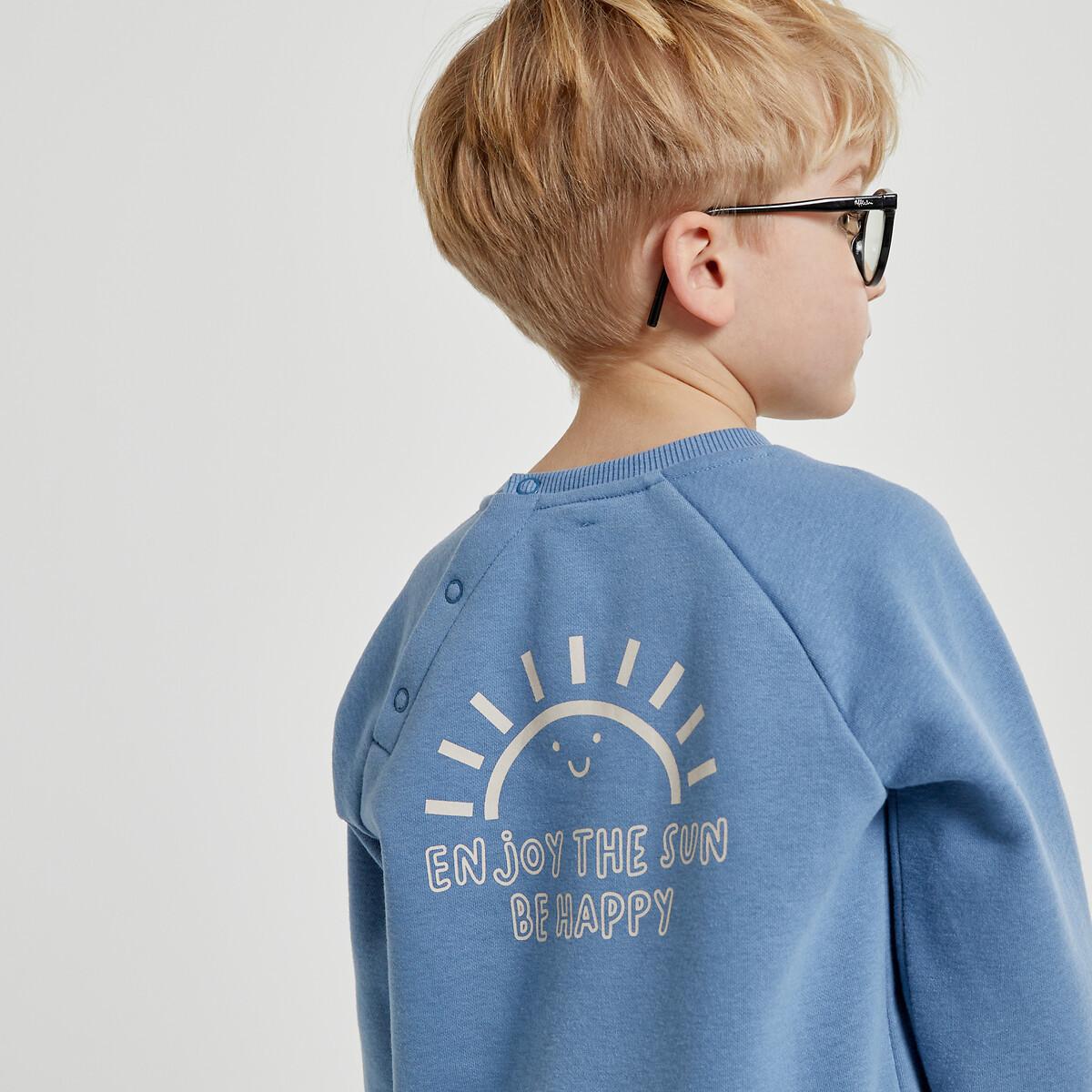 Rundhals-sweatshirt Mit Print Hinten Unisex Blau 18M von La Redoute Collections